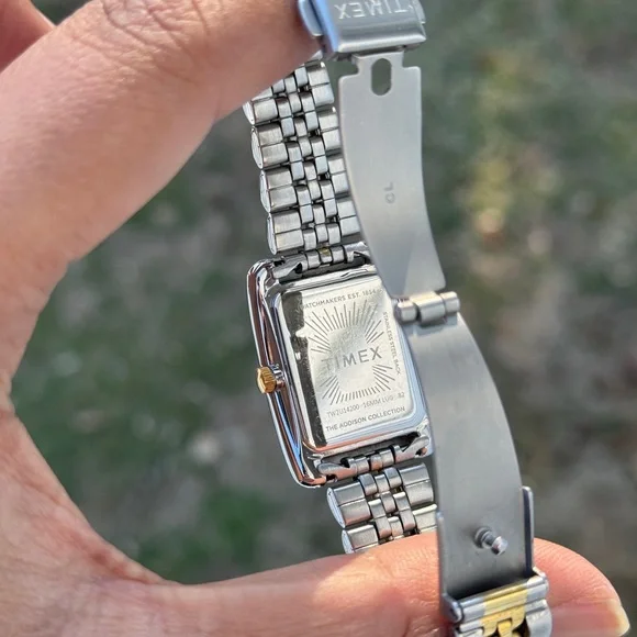 Timex Silver and Gold Rectangular Women's Addison 25mm Watch - Picture 3 of 10